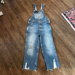 Free People Denim Overalls